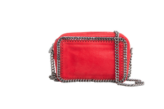 STELLA MCCARTNEY CAMERA BAG FALABELLA SHAGGY DEER SMALL RED