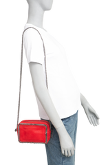 STELLA MCCARTNEY CAMERA BAG FALABELLA SHAGGY DEER SMALL RED