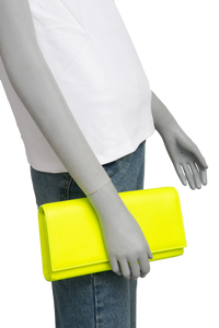 YSL CLUTCH CASSANDRE NEON YELLOW