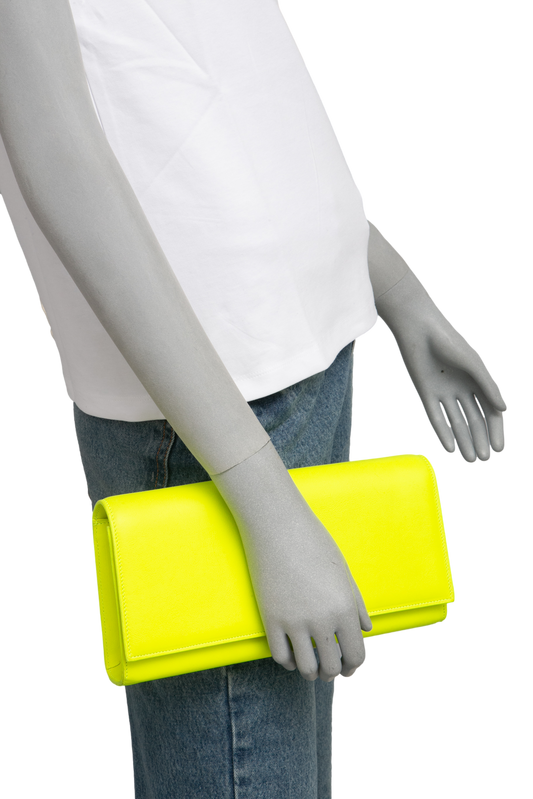 YSL CLUTCH CASSANDRE NEON YELLOW