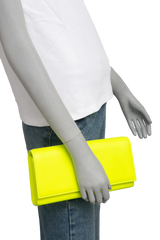 YSL CLUTCH CASSANDRE NEON YELLOW