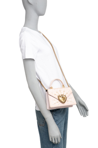 DG DEVOTION SMALL MOIRE PEARL EMBELLISHED PINK