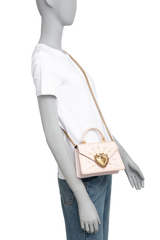 DG DEVOTION SMALL MOIRE PEARL EMBELLISHED PINK
