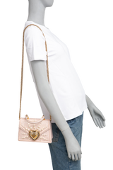 DG DEVOTION SMALL MOIRE PEARL EMBELLISHED PINK