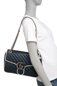 GUCCI GG MARMONT TORCHON NAVY MEDIUM