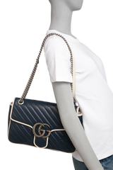 GUCCI GG MARMONT TORCHON NAVY MEDIUM