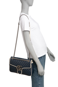 GUCCI GG MARMONT TORCHON NAVY MEDIUM