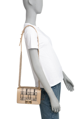 CHANEL BOY SMALL LAMBSKIN TWEED BEIGE