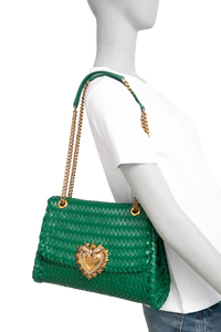 DG BAG LARGE DEVOTION INTRECCIATO GREEN