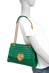 DG BAG LARGE DEVOTION INTRECCIATO GREEN