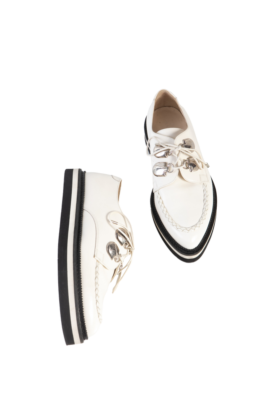 DESAPEGO THASSIA NAVES ALEXANDER MCQUEEN OXFORD WHITE LEATHER
