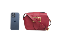 BURBERRY CROSSBODY BUCKLE SMALL LEATHER BURGUNDY