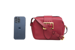 BURBERRY CROSSBODY BUCKLE SMALL LEATHER BURGUNDY