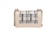 CHANEL BOY SMALL LAMBSKIN TWEED BEIGE