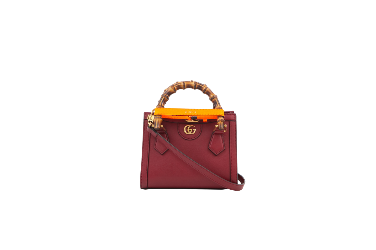 GUCCI DIANA MINI TOTE BAG BURGUNDY