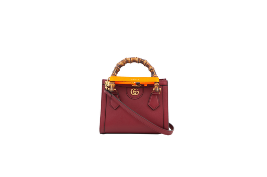 GUCCI DIANA MINI TOTE BAG BURGUNDY