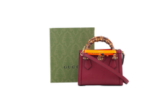 GUCCI DIANA MINI TOTE BAG BURGUNDY