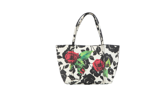 DG TOTE SCAPE B&W WITH FLOWERS