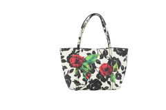 DG TOTE SCAPE B&W WITH FLOWERS