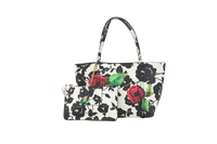 DG TOTE SCAPE B&W WITH FLOWERS