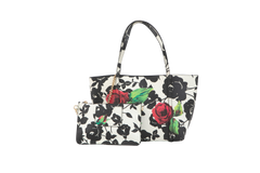 DG TOTE SCAPE B&W WITH FLOWERS