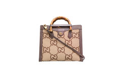 GUCCI DIANA JUMBO GG CANVAS/LEATHER BROWN