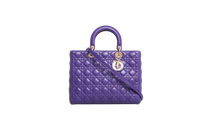 DIOR LADY DIOR LARGE CANNAGE LEATHER PURPLE