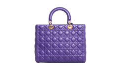 DIOR LADY DIOR LARGE CANNAGE LEATHER PURPLE
