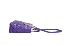 DIOR LADY DIOR LARGE CANNAGE LEATHER PURPLE