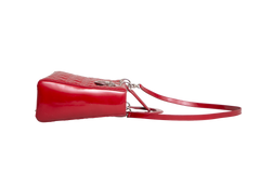 DIOR LADY DIOR LARGE CANNAGE PATENT DARK RED
