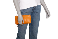 GUCCI CLUTCH SOHO GRAINED LEATHER ORANGE