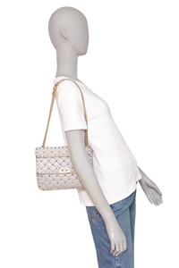 VALENTINO ROCKSTUD SPIKE TOP HANDLE MEDIUM GREY