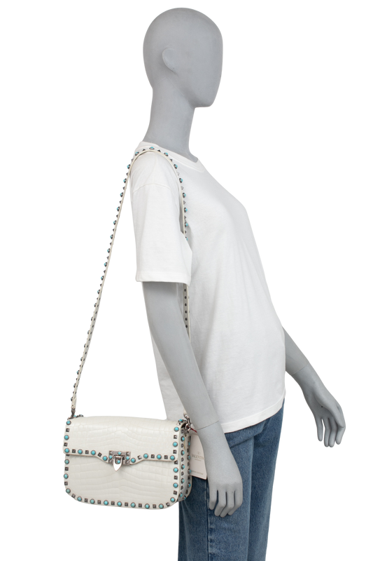 VALENTINO ROCKSTUD ROLLING FLIP CROCO