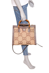 GUCCI DIANA JUMBO GG CANVAS/LEATHER BROWN