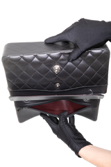 CHANEL CLASSIC DOUBLE FLAP MEDIUM LAMBSKIN BLACK -  SILVER HDWR