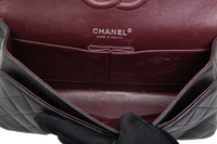 CHANEL CLASSIC DOUBLE FLAP MEDIUM LAMBSKIN BLACK -  SILVER HDWR