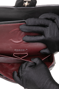 CHANEL CLASSIC DOUBLE FLAP MEDIUM LAMBSKIN BLACK -  SILVER HDWR