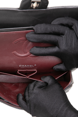 CHANEL CLASSIC DOUBLE FLAP MEDIUM LAMBSKIN BLACK -  SILVER HDWR