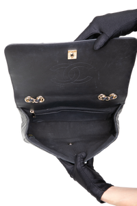 CHANEL STATEMENT FLAP SMALL CHEVRON LAMBSKIN BLACK