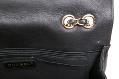 CHANEL STATEMENT FLAP SMALL CHEVRON LAMBSKIN BLACK