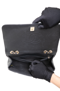 CHANEL STATEMENT FLAP SMALL CHEVRON LAMBSKIN BLACK