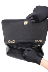 CHANEL STATEMENT FLAP SMALL CHEVRON LAMBSKIN BLACK