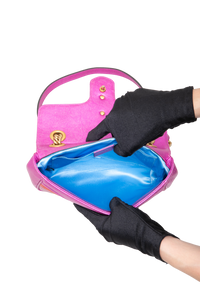 GUCCI MINI GG MARMONT METALLIC CALFSKIN FUCHSIA/PINK/RED