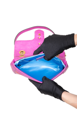 GUCCI MINI GG MARMONT METALLIC CALFSKIN FUCHSIA/PINK/RED