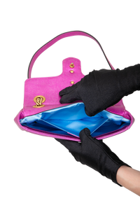 GUCCI MINI GG MARMONT METALLIC CALFSKIN FUCHSIA/PINK/RED