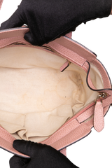 GUCCI SWING MINI TOTE PEBBLED LEATHER LIGHT PINK