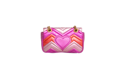 GUCCI MINI GG MARMONT METALLIC CALFSKIN FUCHSIA/PINK/RED