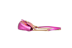 GUCCI MINI GG MARMONT METALLIC CALFSKIN FUCHSIA/PINK/RED