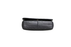 CHANEL STATEMENT FLAP SMALL CHEVRON LAMBSKIN BLACK