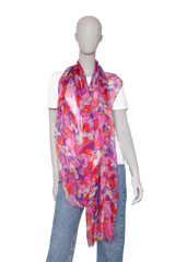 D&G SCARF SILK ABSTRACT FLORAL FUCHSIA/MAGENTA